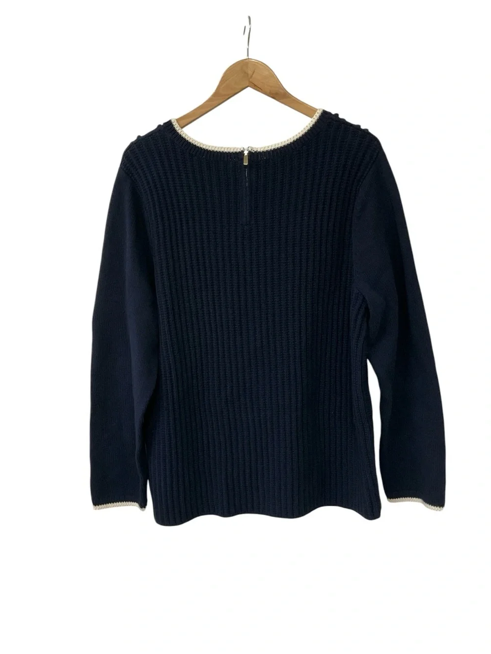 Talbot Textured Navy Cotton Sweater 2X - Picture 3 of 4